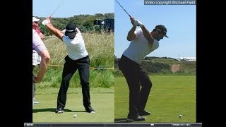 Jon Rahm golf swing  Long Iron faceon amp downtheline July 2017 [upl. by Sussna893]