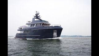 Bering 80 Veda  Steel expedition yacht underway [upl. by Eulalie]