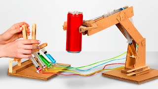 How to Make Hydraulic Powered Robotic Arm from Cardboard [upl. by Adaurd937]