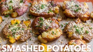 Crispy SMASHED POTATOES  Easy Side Dish [upl. by Meir]