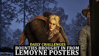 Bounties Brought in from Lemoyne Posters  Red Dead Online Daily Challenges Bounty Hunter [upl. by Anawit861]