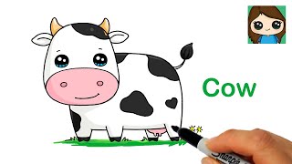 How to Draw a Cow Easy 🐮 [upl. by Gnoc]