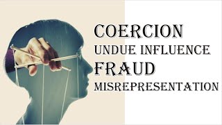 Coercion Undue Influence Fraud Misrepresentation  Indian Contract Act 1872  Law Guru [upl. by Tiffany]