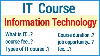 IT course detail in Hindi  career in IT  IT course fee  IT course in India [upl. by Korfonta]