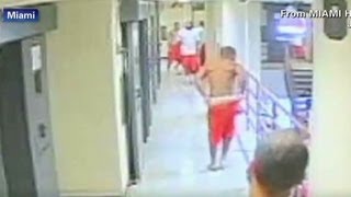 Inmates attack a fellow prisoner after cell doors open [upl. by Onairda]