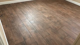 Installing Wood look ceramic tile [upl. by Fayette]