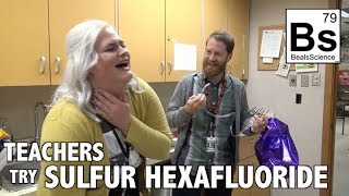 Teachers Try Sulfur Hexafluoride  SF6 Deep Voice Gas [upl. by Vasta]