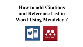 How to add Citations and Reference List in Word document using Mendeley [upl. by Oninotna455]