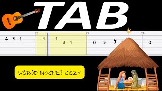 🎸 Wśród nocnej ciszy  melodia TAB gitara 🎵 TABY I NUTY W OPISIE 🎼 [upl. by Anawahs]