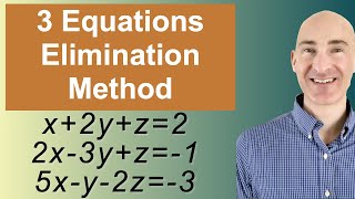 Solving Systems of 3 Equations Elimination [upl. by Kassey733]