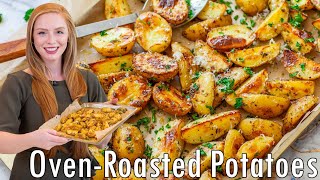 EASY OvenRoasted Potatoes Recipe  with Thyme Parsley amp Parmesan  Beef Lamb Chicken Seafood [upl. by Sirromaj606]