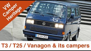 VW T3  T25  Vanagon  The 3rd generation of Transporter and its campers [upl. by Normy]