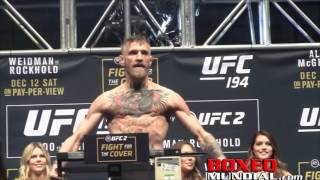 Official Weighin Jose Aldo 145 vs Conor McGregor 145 [upl. by Yllus]