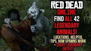 Red Dead Redemption 2 Online LEGENDARY ANIMALS Location Guide Find all 42  EVERY LEGENDARY OUTFIT [upl. by Ynelram]