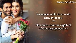 Duniya Lyrics With English Translation  Luka Chuppi  Kartik Aaryan Kriti Sanon  Akhil  Dhvani B [upl. by Jarrell701]