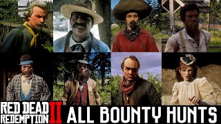 Red Dead Redemption 2  All 14 Bounty Hunting Missions RDR2 [upl. by Kutzer]