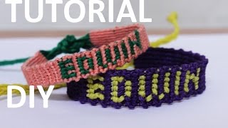 como hacer una pulsera con nombre macrame [upl. by Ahsinom547]