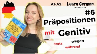 Präpositionen mit Genitiv  67 Prepositions in German I Learn German with Natalia [upl. by Tareyn]