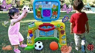 Toddlers Learning and Playing Sports At The Park  Vtech Smart Shots Sports Center [upl. by Gorton]