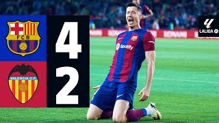 FC BARCELONA 4 vs 2 VALENCIA  LALIGA 202324 MD33 [upl. by Annil]