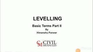 62 Levelling Basic Terms Part2 [upl. by Nniw831]