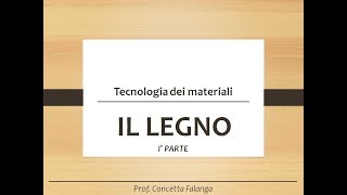 Il legno parte I  Classi 1 [upl. by Eninahs299]