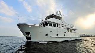 Bering 65 Serge  Steel expedition trawler yacht underway [upl. by Yerga]