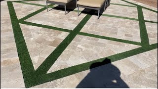 How To lay Travertine pavers with grass [upl. by Janella]