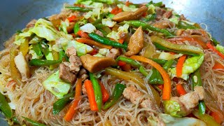 THE BEST PANCIT BIHON GUISADO  For long life and goodluck  Quick and easy noodles recipe [upl. by Tibold]