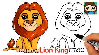 How to Draw The Lion King 🦁 Mufasa [upl. by Enyamart]