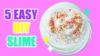 How To Make Slime With Contact Lens Solution 5 BASIC SLIME IDEAS ASMR [upl. by Repard19]