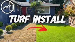 HOW TO INSTALL SYNTHETIC GRASS  DIY Artificial Grass [upl. by Ettennahs]